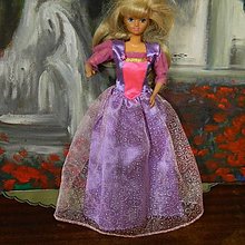 Hračky - Šité Barbie šaty (plesové fialovoružové) - 13071195_