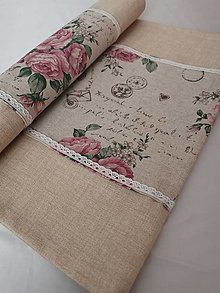 Úžitkový textil - Stredový obrus - Štóla ružová kytica No. 121 - 13068693_