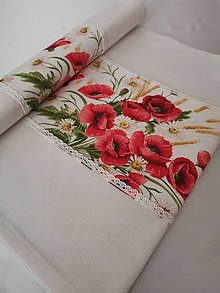 Úžitkový textil - Stredový obrus - Štóla červené maky No. 120 - 13068729_