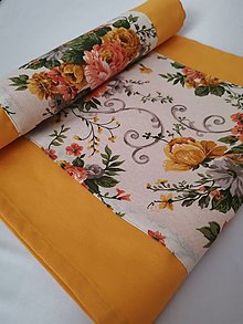 Úžitkový textil - Stredový obrus - Štóla rúže na žltom No. 135 - 13068756_