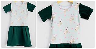 Detské oblečenie - šaty z úpletu, vzor pandy, veľkosť 92/98 - 13068384_