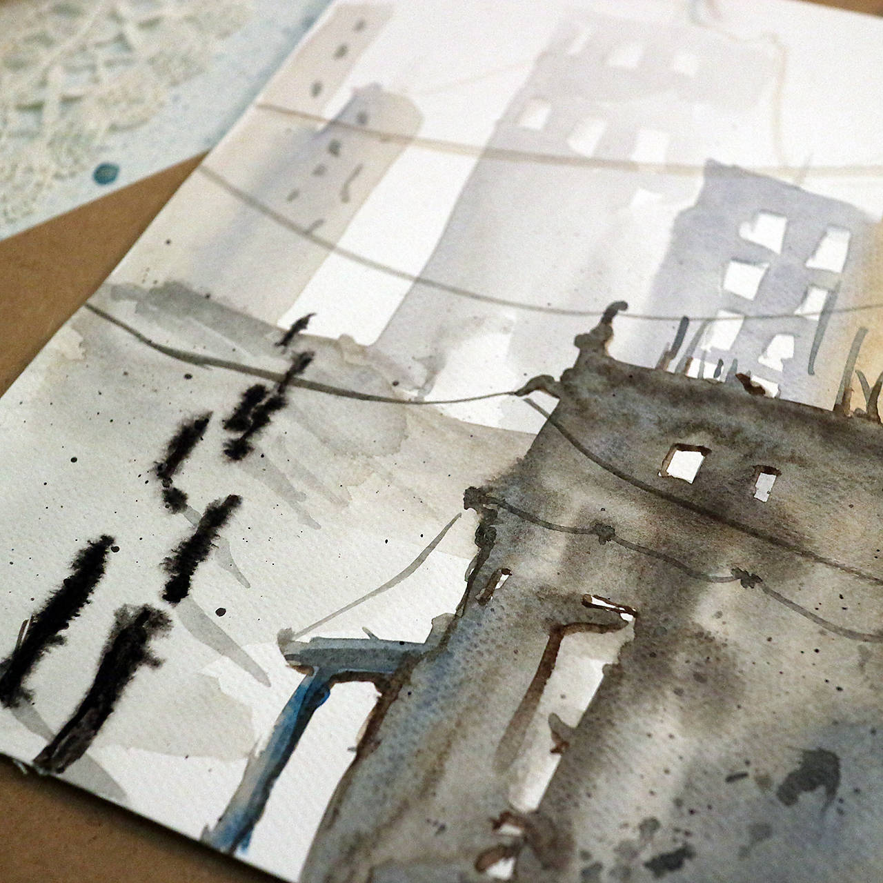 Čo bude zajtra?/ akvarelový originál by Richie Bumpkin