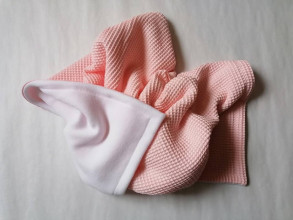 Detský textil - Detská obojstranná deka wafflovo-fleesová, horčicovo -biela (Ružová) - 13074532_
