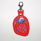 Kľúčenky - Kľúčenka srdce anatomické farebné - 13072472_