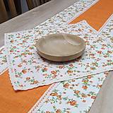 Úžitkový textil - LINDA - jarný oranžovo zelený - obrúsok štvorec 40x40 - 13072638_