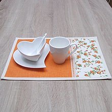 Úžitkový textil - LINDA - jarný oranžovo zelený - prestieranie 28x40 - 13072082_