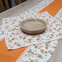 Úžitkový textil - LINDA - jarný oranžovo zelený - obrúsok štvorec 40x40 - 13072638_