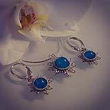 Sady šperkov - Strieborný set s modrým Achátom - 13073568_