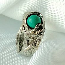 Prstene - Masívny prsteň s tyrkysom - 13073636_