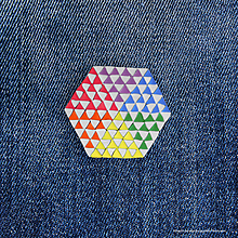 Brošne - Magic triangle geometry brošňa (dúhový šesťuholník) - 13078822_