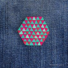 Brošne - Magic triangle geometry brošňa (šesťuholník) - 13078831_