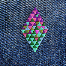 Brošne - Magic triangle geometry brošňa (kosoštvorec) - 13078838_