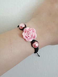 Náramky - Ružovy kvet - 13076818_