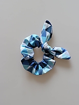 Ozdoby do vlasov - Scrunchies ušatá trojuholníky modré - 13084354_