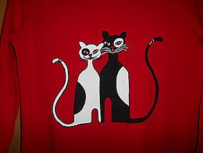 Topy, tričká, tielka - cats in love-tričko-mačky - 13084628_