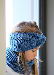 Detské čiapky - ...dievčenský set 100% MERINO vlna SKY BLUE - 13082411_