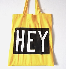 Nákupné tašky - H E Y plátená taška - 13083839_
