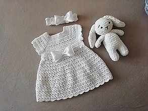 Detské oblečenie - Háčkované šaty na krst  - 13080651_