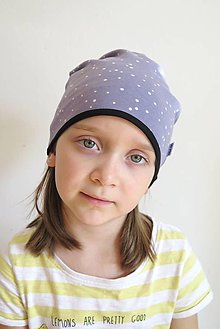 Detské čiapky - čiapka z biobavlny Bodky (fialová) - 13084209_