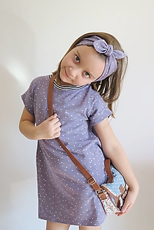 Detské oblečenie - šaty z biobavlny Bodky (fialové) - 13084242_