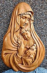 Dekorácie - Drevorezba Panna Mária a Ježiško - 13083012_