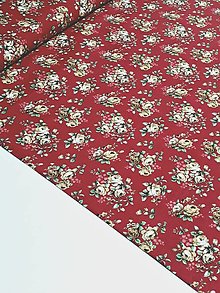 Textil - Dekor látka (stredný kvet) (Červená) - 13082831_
