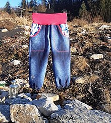 Detské oblečenie - Softshellové nohavice j/p 30/15 "jeans" vel.86 - 13088243_