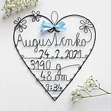 Tabuľky - meno s údajmi o narodení dieťatka (Svetlomodrá +čas) - 13092599_