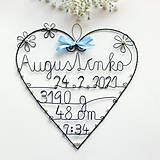 Tabuľky - meno s údajmi o narodení dieťatka (Svetlomodrá +čas) - 13092600_