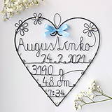 Tabuľky - meno s údajmi o narodení dieťatka (Svetlomodrá +čas) - 13092601_