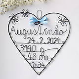 Tabuľky - meno s údajmi o narodení dieťatka (Svetlomodrá +čas) - 13092602_