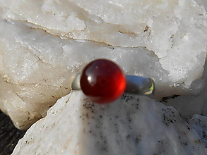 Prstene - silver ring with red garnet-granát - 13094335_