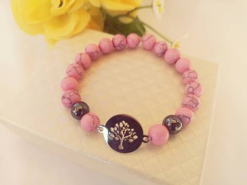 Náramky - Náramok/Pink Turquois/chirurgická oceľ  - 13092352_