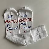 Ponožky, pančuchy, obuv - Maľované ponožky pre šťastnú mamu a babku (“Tlačeným” písmom) - 13093771_