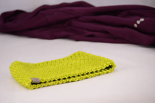 Čiapky, čelenky, klobúky - Športová vysoká čelenka RUNNER unisex, bezšvová, 100% merino (Žltozelená krikľavá) - 13096226_