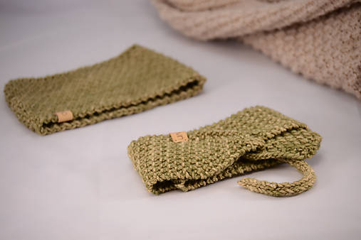  - Športový set ESCAPE unisex (čelenka a šálik), 100% merino (Svetlozelená) - 13096680_