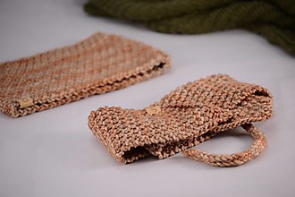 Čiapky, čelenky, klobúky - Športový set ESCAPE unisex (čelenka a šálik), 100% merino (Tehlová) - 13096683_