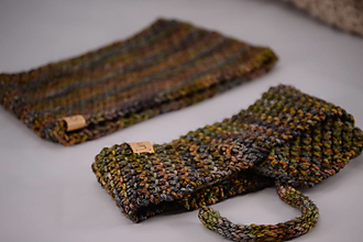 Čiapky, čelenky, klobúky - Športový set ESCAPE unisex (čelenka a šálik), 100% merino (Zeleno-hnedá pestrá) - 13096689_