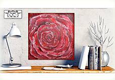 Obrazy - Maľba "Červený kvet" - 13096250_