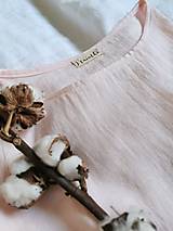 Topy, tričká, tielka - Ľanový top EMU (marhuľová pena) - 13098430_