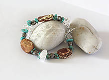 Náramky - Módny náramok z turkvenitu, keramiky a kryštálových korálok - 13102642_