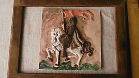 Obrazy - Rytier na koni,keramika - 13101502_