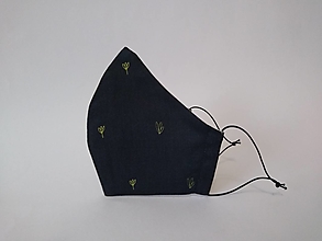 Rúška - Dámske dizajnové rúško prémiová bavlna antibakteriálne s časticami striebra dvojvrstvové tvarované (Lupienky) - 13103398_