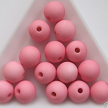 Korálky - Plast MATT 10mm-10ks (ružová) - 13107352_