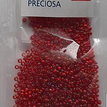 Korálky - Rokajl 10/0 PRECIOSA 2,3mm s prieťahom-10g (ružovočervená) - 13107982_