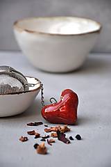 Príbory, varešky, pomôcky - sitko na čaj srdce  (Červená) - 13104064_