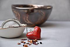 Príbory, varešky, pomôcky - sitko na čaj srdce  (Červená) - 13104065_