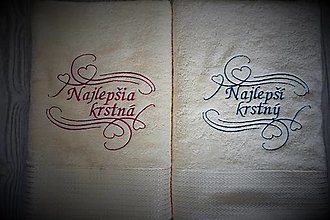 Úžitkový textil - Vyšívaná bambusová osuška Najlepší krstný alebo Najlepšia krstná - 13106283_