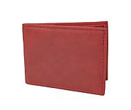 Peňaženky - Kožené púzdro na karty a vizitky v červenej farbe - 13111125_