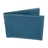 Peňaženky - Kožené púzdro na karty a vizitky v tyrkysovej farbe - 13111149_